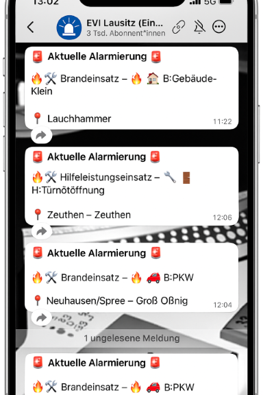 EVI Lausitz Einsatzvorinformation Whatsapp Kanal