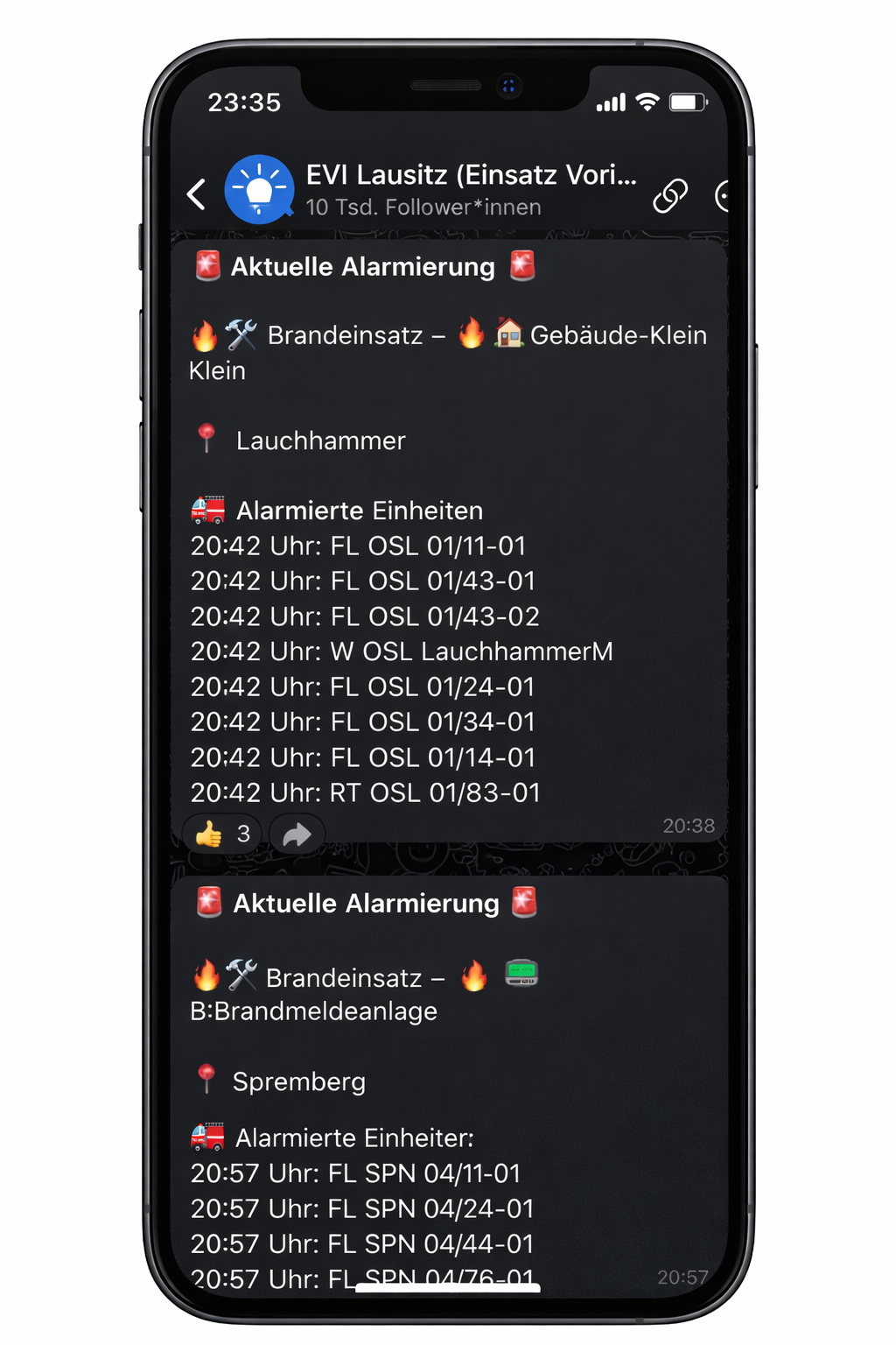 EVI Lausitz Einsatzvorinformation Whatsapp Kanal